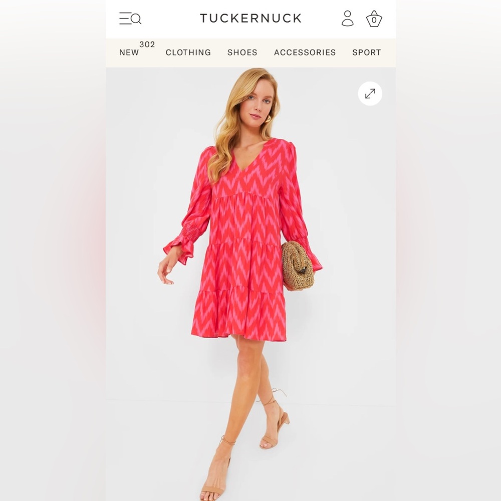POMANDER PLACE Hot Pink Ikat Kenzo Dress Size S